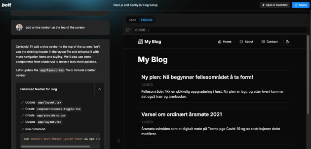 Bolt.new lar deg AI-generere, redigere og deploye fullstack-apper