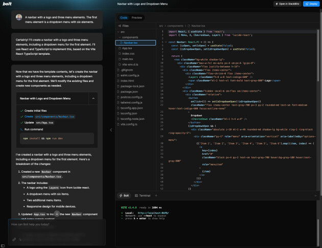Bolt.new lar deg AI-generere, redigere og deploye fullstack-apper