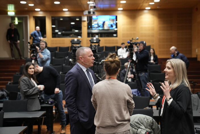Administrerende direktør Nicolai Tangen før presentasjonen av oljefondets nøkkeltall for 2023 i Norges bank. 📸: Fredrik Varfjell / NTB