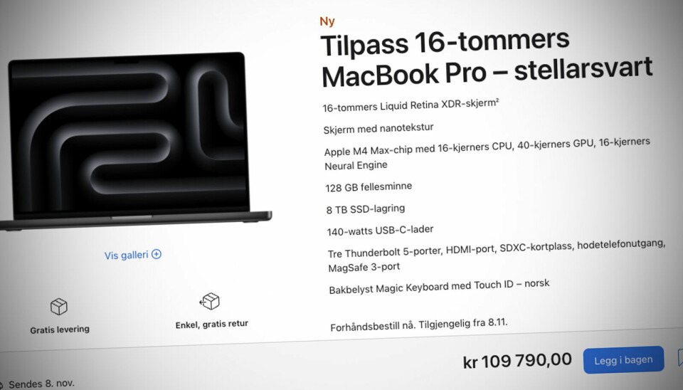 Apple har denne uka lansert en hel drøss nye Mac-er, og skal du ha absolutt alt på maks, blir det dyrt. 📸: Apple.no