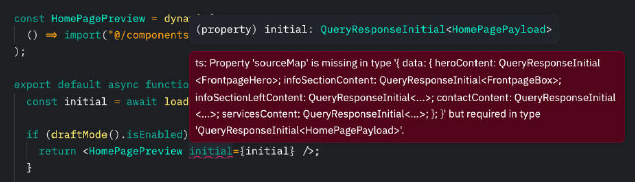 TypeScript-støtte er innebygget.