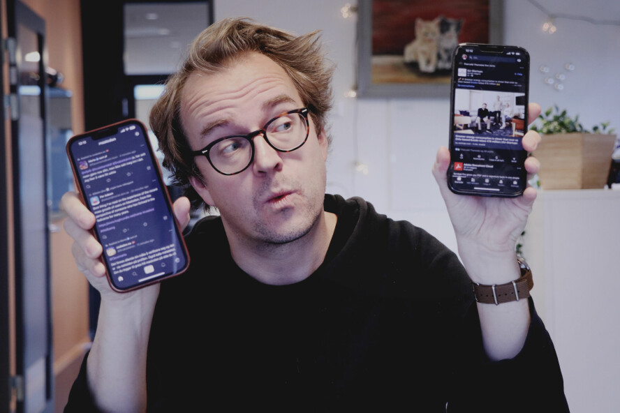Ole Petter liker å se på seg selv som en fyr som bruker PC-en, men er som alle andre en som heller bruker mobilen. Spørsmålet er hva dette betyr for hele webben vår. 📸: Kurt Lekanger