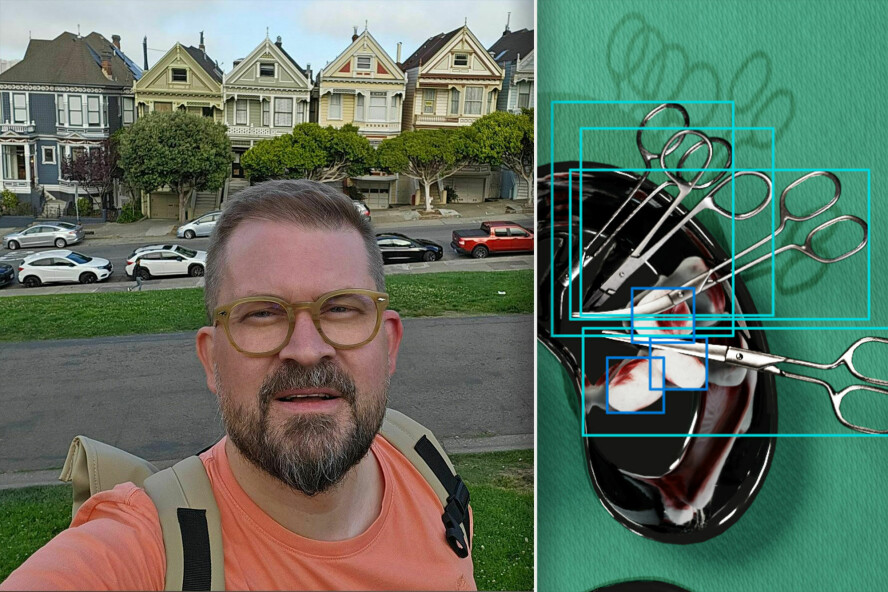 Eivind Holt tok turen til San Fransisco for å holde foredrag om hvordan han trente Edge AI-modeller med 3D-modellerte bilder. 📸: Privat / kode24