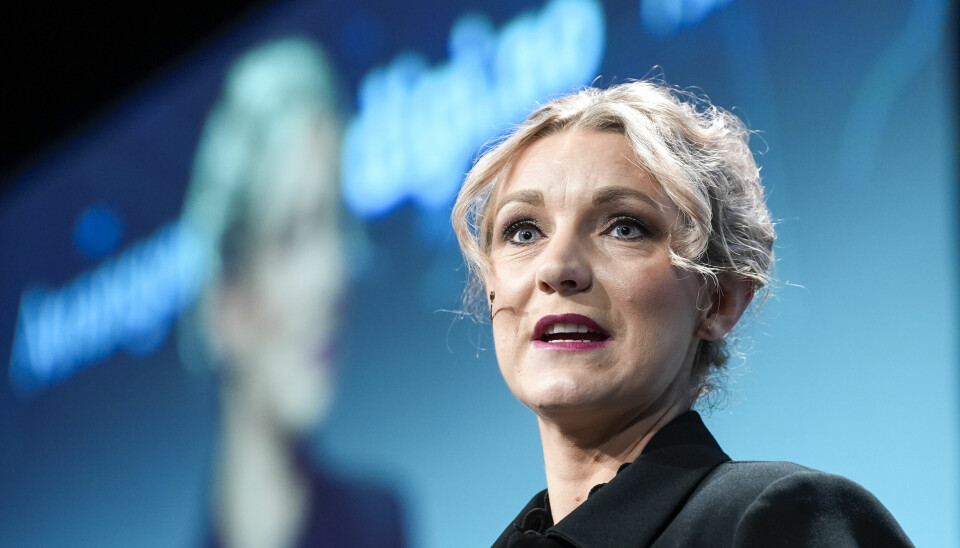 Digitaliserings- og forvaltningsminister Karianne Oldernes Tung (Ap) åpner Cyberkonferansen Attack i Oslo Kongressenter tirsdag. 📸: Terje Pedersen / NTB