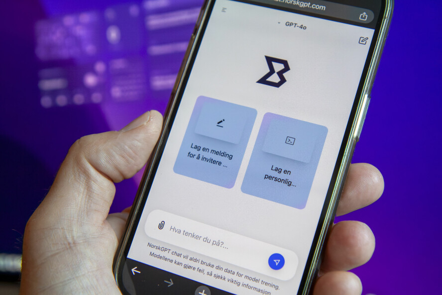 NorskGPT-chat lover å ikke lagre data på sine servere eller bruke dem til trening av AI-modeller. 📸: Kurt Lekanger