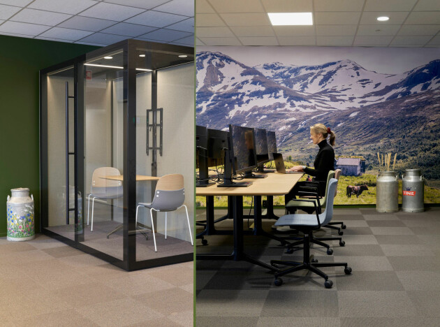 Tine pusset opp lokalene for å gjøre dem mer egnet for hybridkontor. 📸: Tine