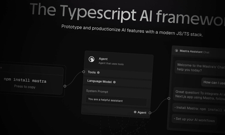 Mastra skal gjøre det enklere og raskere for Typescript-utviklere å bygge AI-applikasjoner. 📸: Skjermbilde, mastra.ai