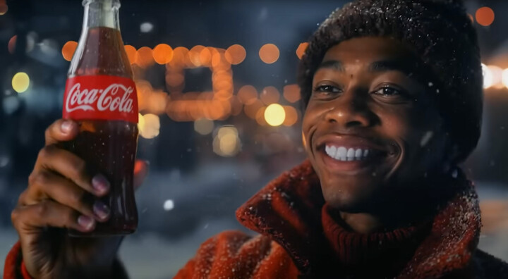 Coca-Cola satser hardt på å markedsføre seg i jula, blant annet med de klassiske julereklamene. Men de nye AI-genererte filmene vekker ikke apetitten hos alle. 📸: Ian West Media Assignments / NTB