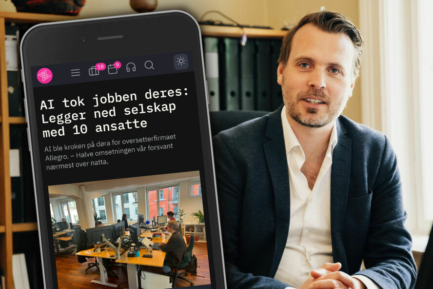Arne Vestbø i Norsk Faglitterær forfatter- og oversetterforening sier de ser at AI tar flere av oppgavene deres medlemmer tidligere fikk. Det vil få følger for hvor mange som kan leve av å være oversettere i framtiden, mener han. 📸: Ilja C. Hendel / Ole Petter Baugerød Stokke