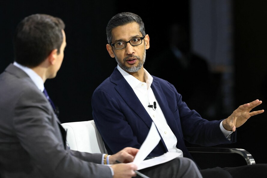 Google-topp Sundar Pichai tror AI-utviklinga vil bremse opp i 2025. 📸: Michael M. Santiago / Getty / AFP / NTB