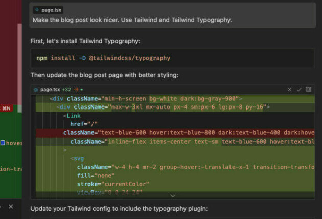 Composer-funksjonen i Cursor kan installere ting for deg, opprette filer og redigere kode på tvers av flere filer.