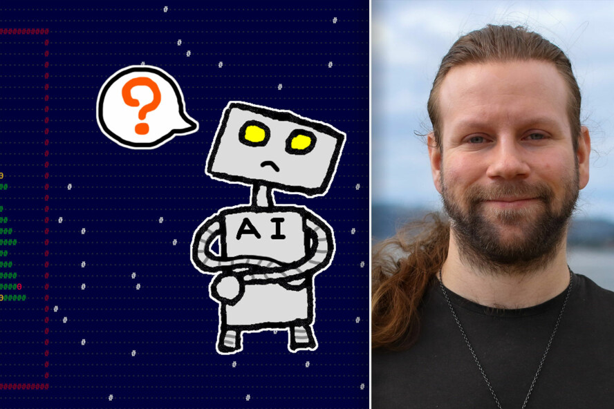AI har gjort at ledertavla på Advent of Code domineres av AI-generte bidrag. Illustrasjonen er laget av programmerer Jean Niklas L'orange – uten bruk av AI. 📸: Privat
