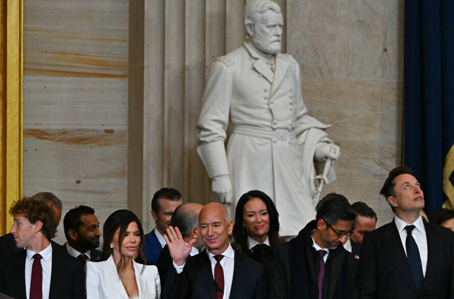 Tech-lederne var tungt representert under presidentinnsettelsen mandag. 📸: Ricky Carioti / The Washington Post / Shutterstack / NTB