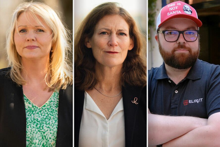Hjemmekontoret er nok kommet for å bli for å bli for utviklere, om vi skal tro Tone Bjellaanes, Anne Cathrine Hunstad og Geir Aasen. 📸: NITO / Tekna / Ole Petter Baugerød Stokke