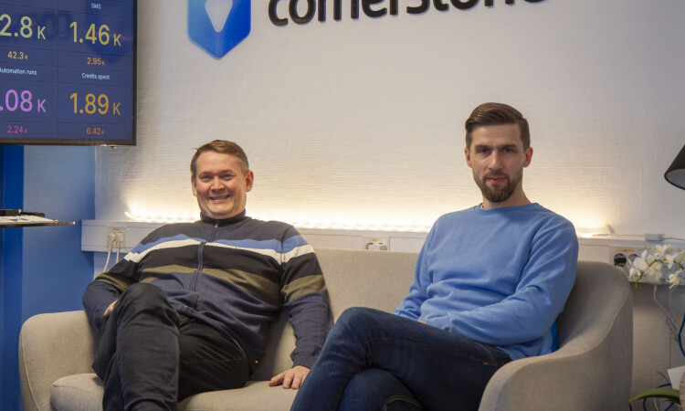 CEO Anders Torvill Bjorvand og CTO Dmitry Gerasimov i Kommunions lokaler i Askim. 📸: Kurt Lekanger