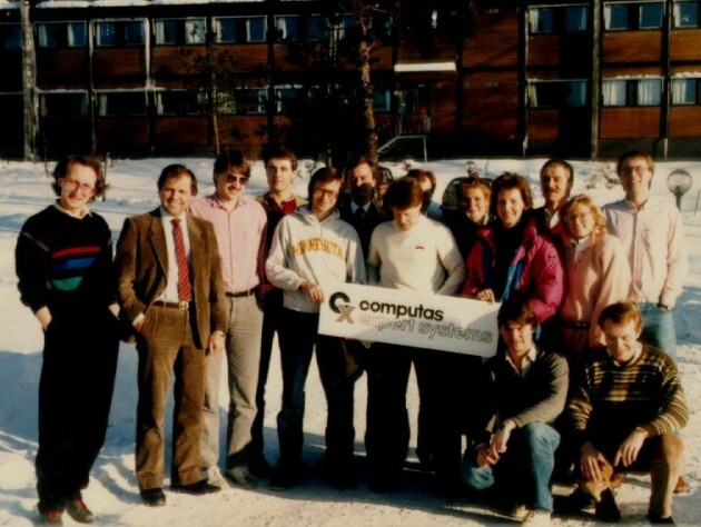 «Hele selskapet anno 1987, to år etter at Computas Expert Systems ble etablert som et datterselskap av Det Norske Veritas (DNV) i 1985.» 📸: Computas