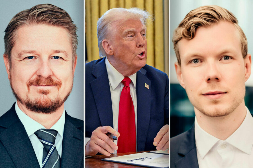Tobias Judin og Jan Sandtrø anbefaler norske selskaper å ha en løsning klar for hva de skal gjøre om datautvekslings-avtalene med USA blir ulovlige. Det kan nemlig skje fort, om Donald Trump signerer ordre. 📸: Ilja C. Hendel / Calle Huth / AFP / NTB