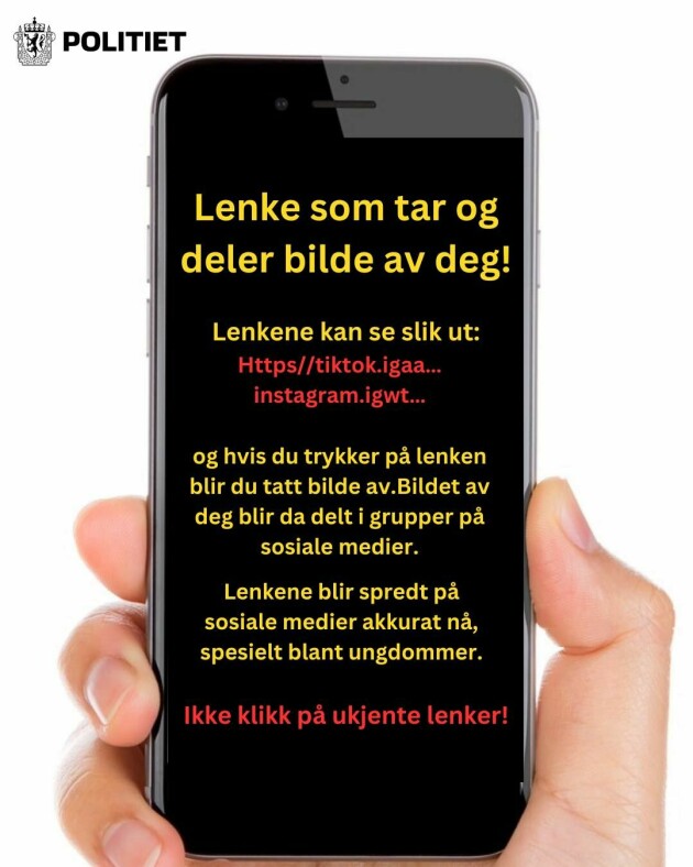 Slik advarte politiet på Facebook. 📸: Øst politidistrikts Nettpatrulje