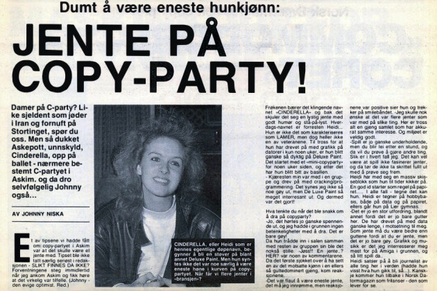 Faksimile fra Norsk Datormagazin 5/89. Den elendige teksten er heldigvis ikke skrevet av meg... 📸: Norsk Datormagazin