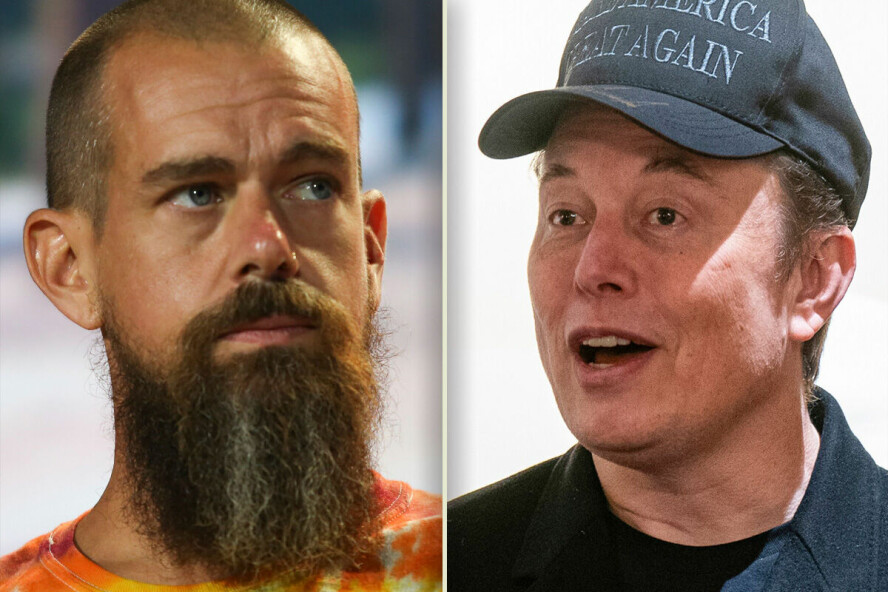 Jack Dorsey og Elon Musk har mer til felles enn at begge har eid Twitter/X. I helga gikk begge ut med at bland annet opphavsretten bør fjernes. 📸: Marco Bello / AFP / NTB og Shutterstock / NTB