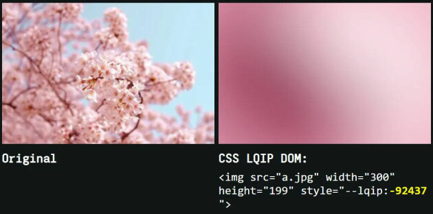 Eksempel på LQIP fra Lean Rada sitt CSS only LQIP galleri.