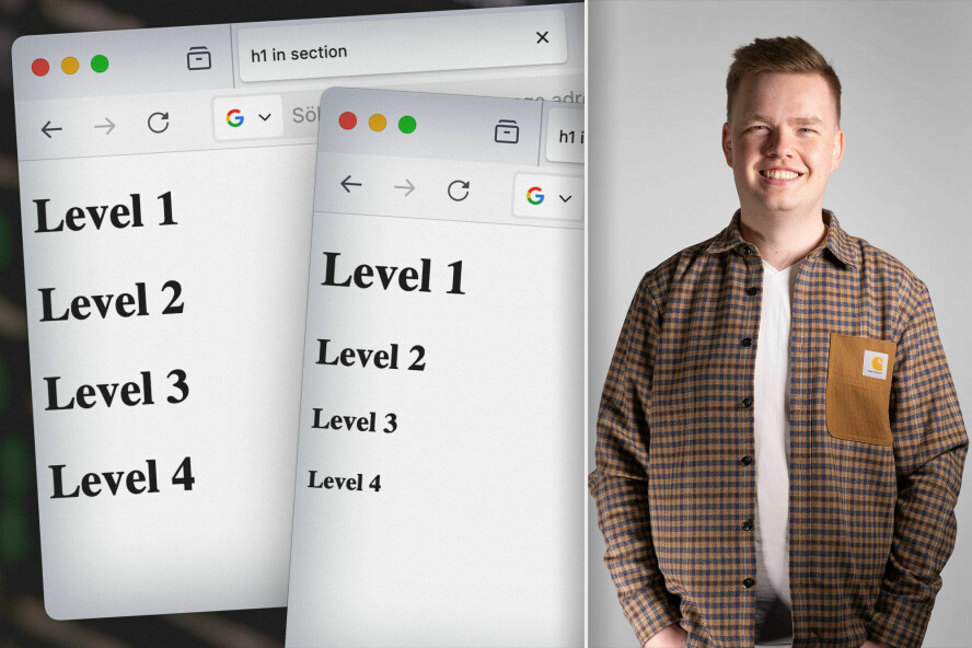 Petter Sæther Moen forteller om den store endringen i H1-taggen. 📸: Bekk / MDN / kode24