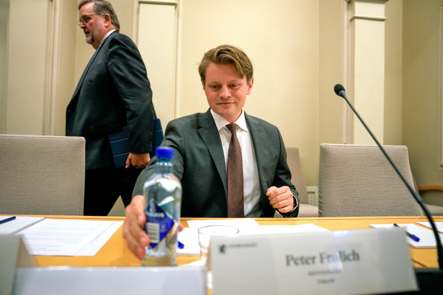 Peter Frølich (H), leder av kontroll- og konstitusjonskomiteen på Stortinget, retter sterk kritikk mot departementenes prosjekt for en felles IT-plattform. 📸: Beate Oma Dahle / NTB