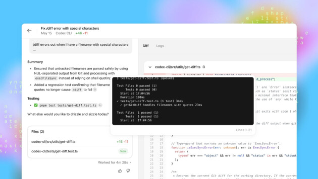 Codex kan kjøre tester for deg. 📸: OpenAI