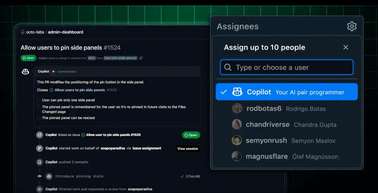 Du kan be Copilot om å fikse issues, på samme måte som du kan be en kollega om det. 📸: GitHub