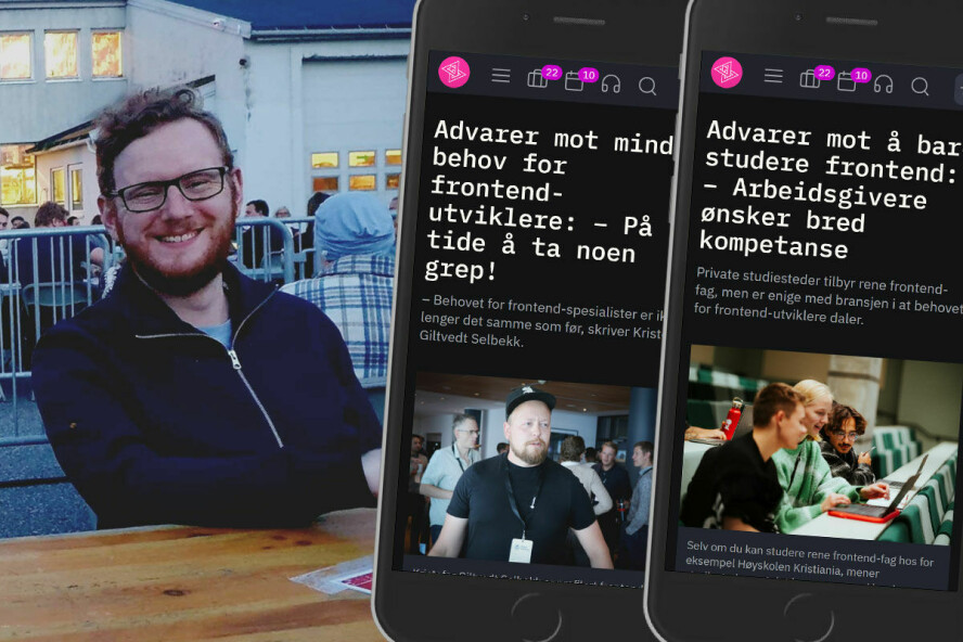 Christian Bernard Bouwhuis Røkke har fulgt frontend-debatten på kode24, men tror ikke på at faget er på vei ut. 📸: Privat / kode24