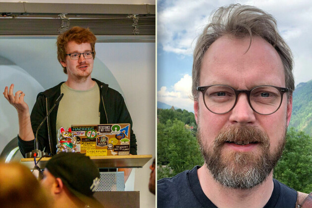 Morten Linderud (til venstre) og Harald Jansson i NRK. 📸: Privat