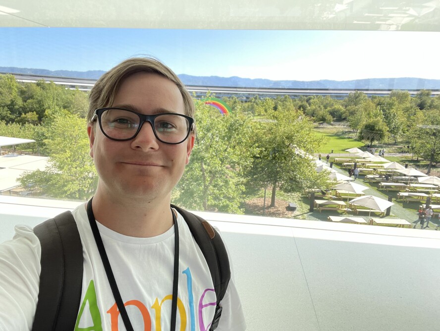 Petter Klingen Wright har fulgt Apples WWDC-konferanser i mange år, både fra Norge og hos Apple selv. 📸: Privat