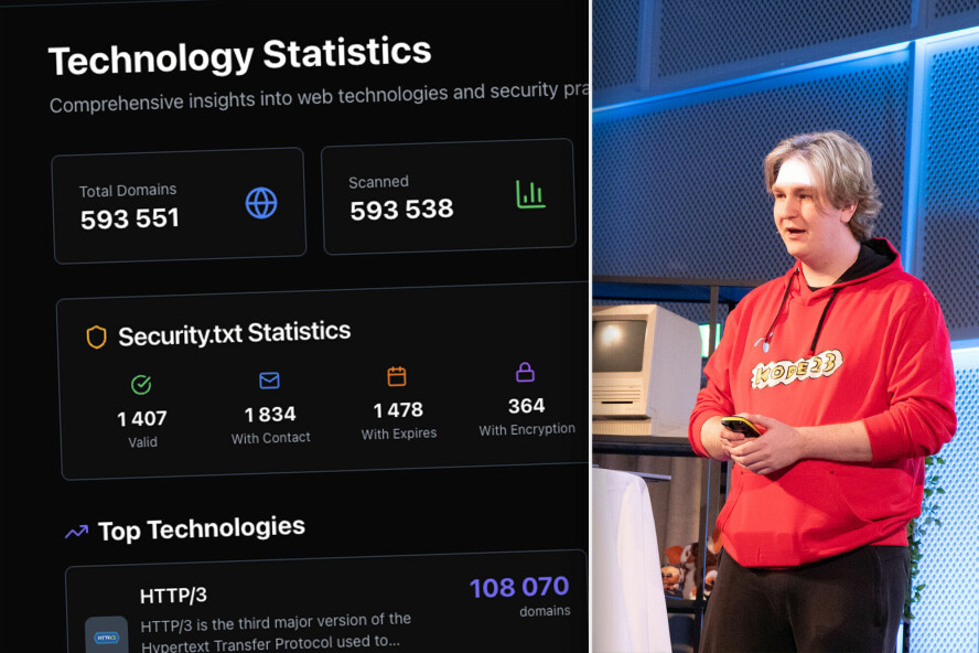 Daniel Christensen har laget tjenesten WebSecured Domains, en oversikt over snart 600.000 .no-domener. 📸: Kurt Lekanger