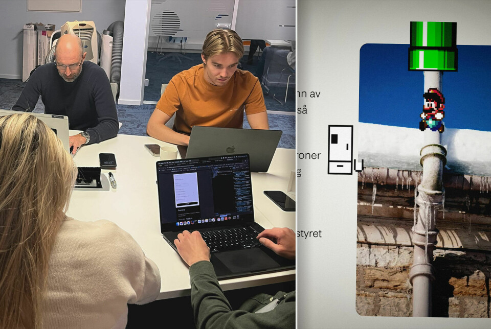 Her sitter en gjeng hos Fremtind og leter etter skjulte påskeegg, som Mario ned av et rør. Eller tester, da, som de egentlig gjør.