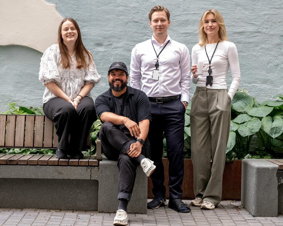Uten å sette dem i riktig rekkefølge, her er Christian Jakobsen, Mike Patterson, Martine Grahl-Nielsen og Cecilie Iversen som starter hos Knowit Experience.