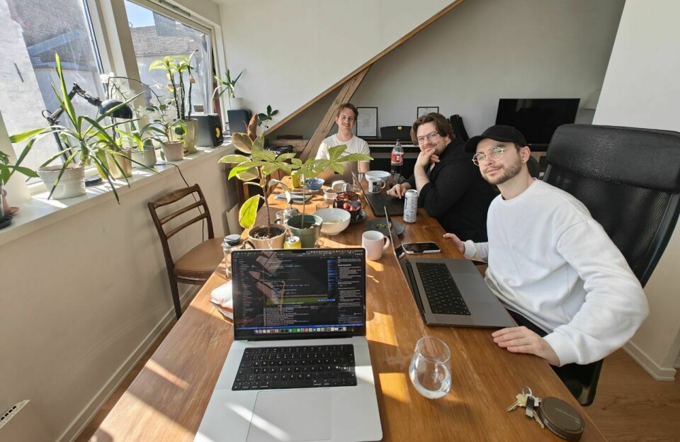 Solguiden-hackaton. Fra venstre: Audun Wigum Arbo, Jakob Simonsen, Ole Walberg