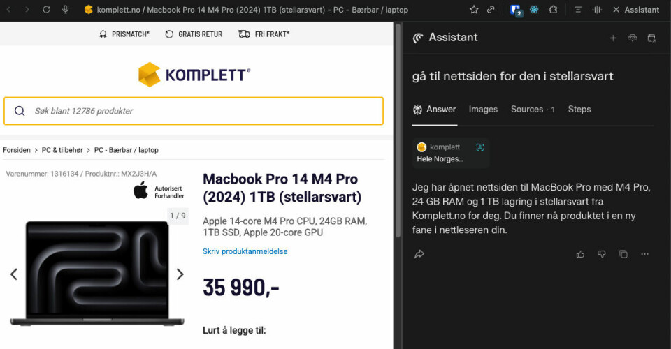 Comet kan gjøre oppgaver for deg, som å hjelpe deg med å finne produkter i en nettbutikk – og til og med bestille varene.