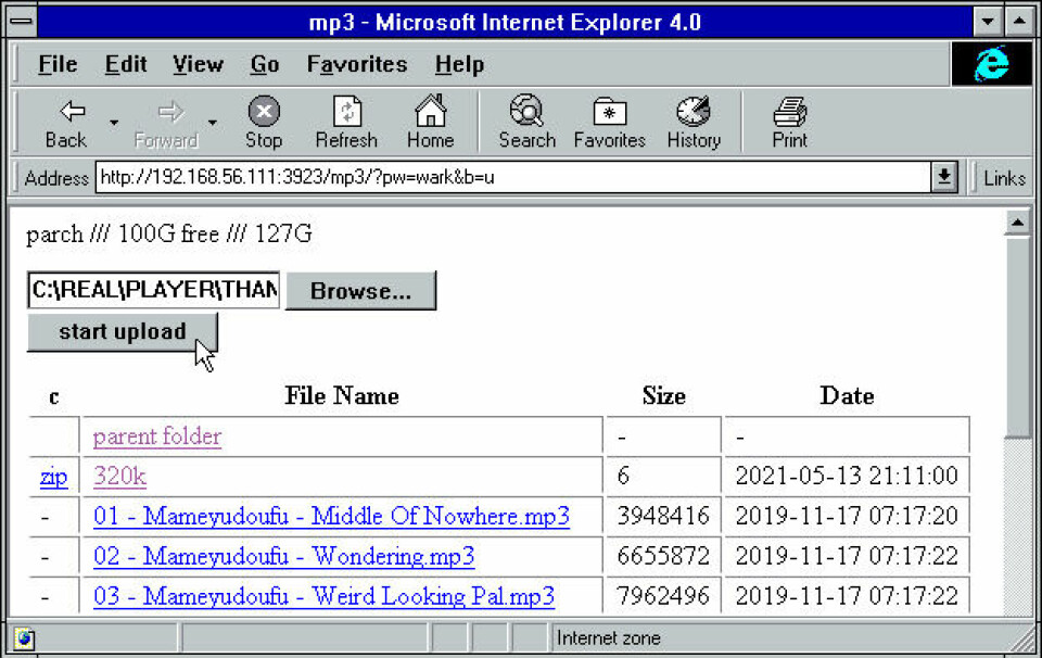 Copyparty fungerer på det meste som kan krype og gå, som Internet Explorer 4.0 på Windows 3.11.