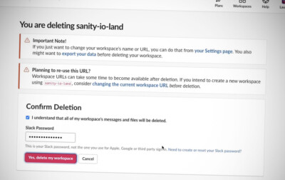 Sanity sletta Slack-kanal med 35.000 medlemmer